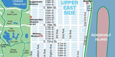 Kartta upper east side, Manhattan