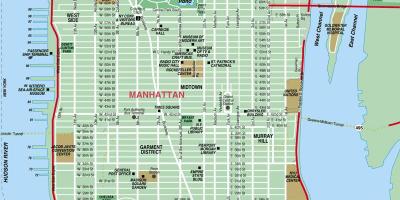 Yksityiskohtainen kartta Manhattan