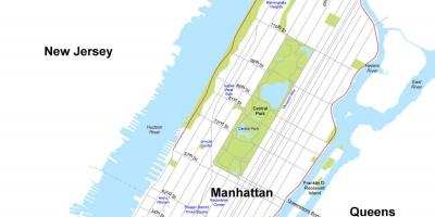 Kartta Manhattanin saari New Yorkissa