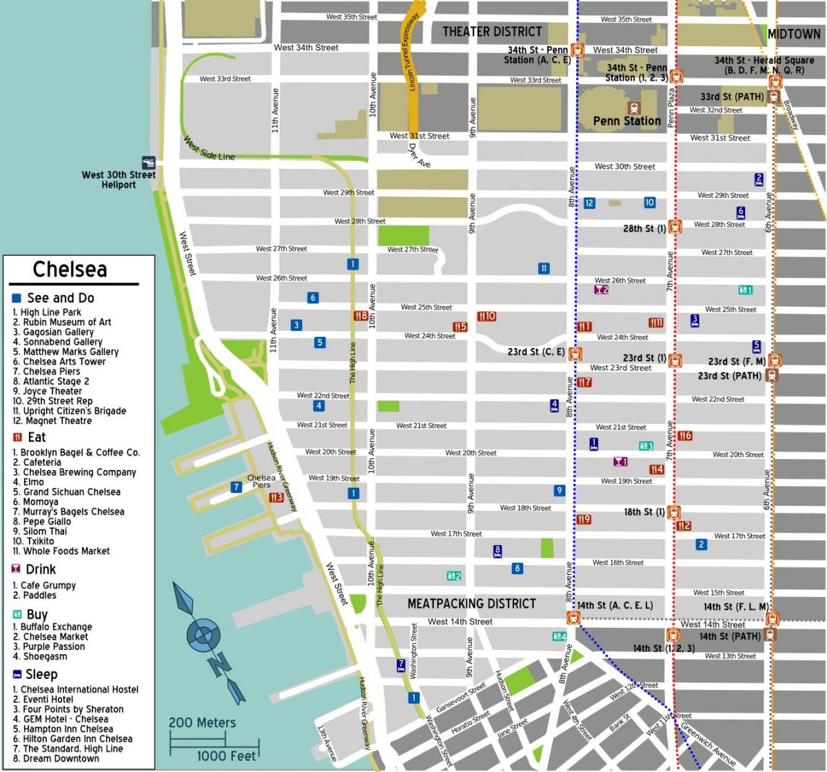 kartta Manhattan Chelsea