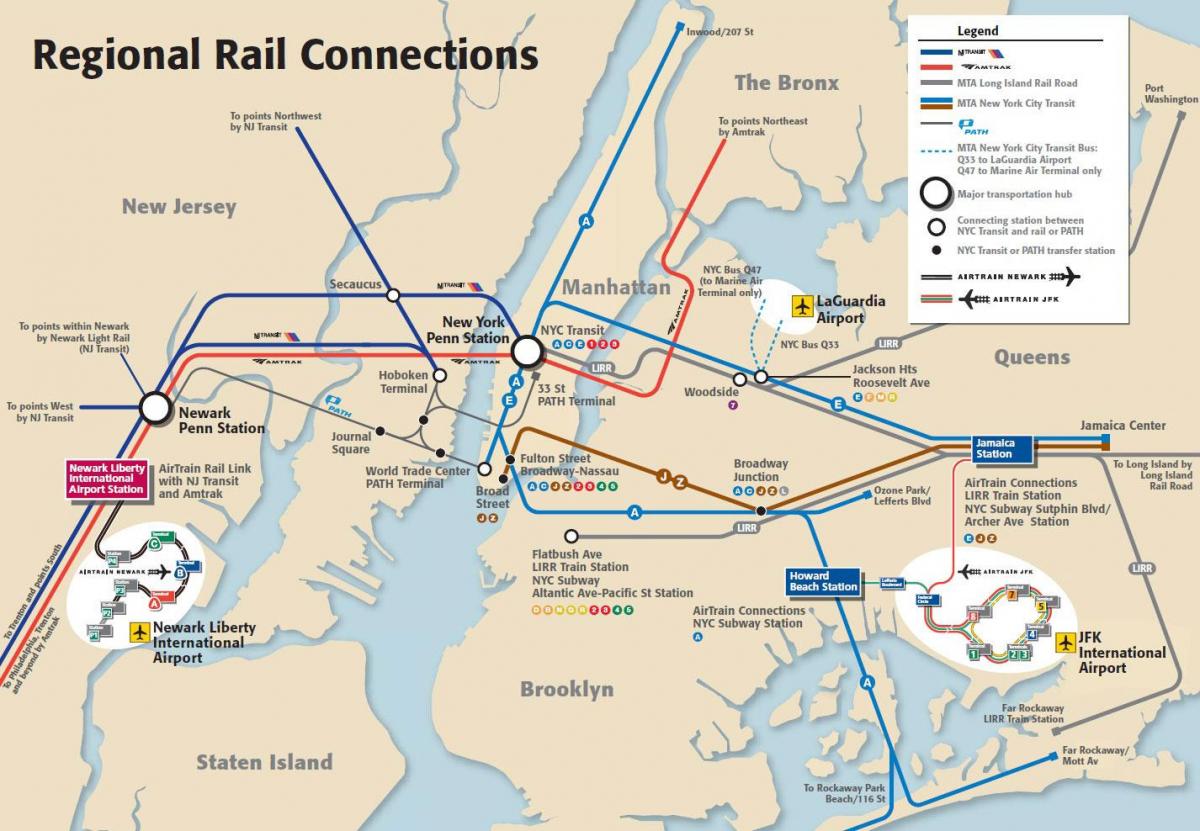 JFK Manhattanilla metro kartta