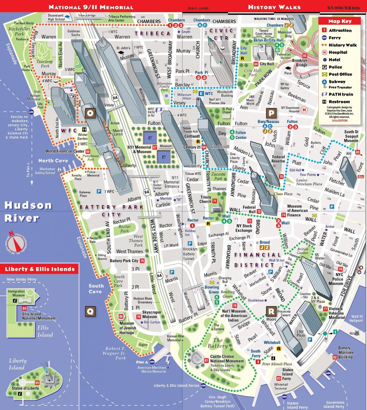 lower Manhattan turisti kartta