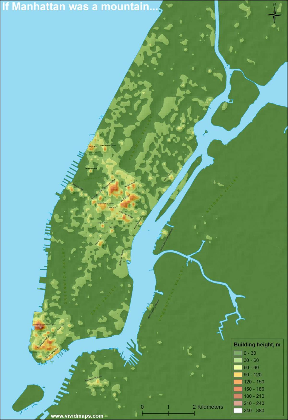 korkeus kartta Manhattan