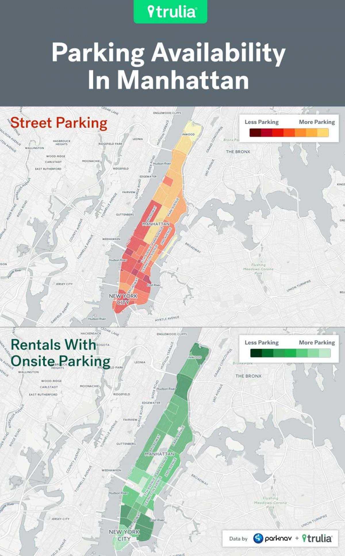 NYC street pysäköinti kartta Manhattan