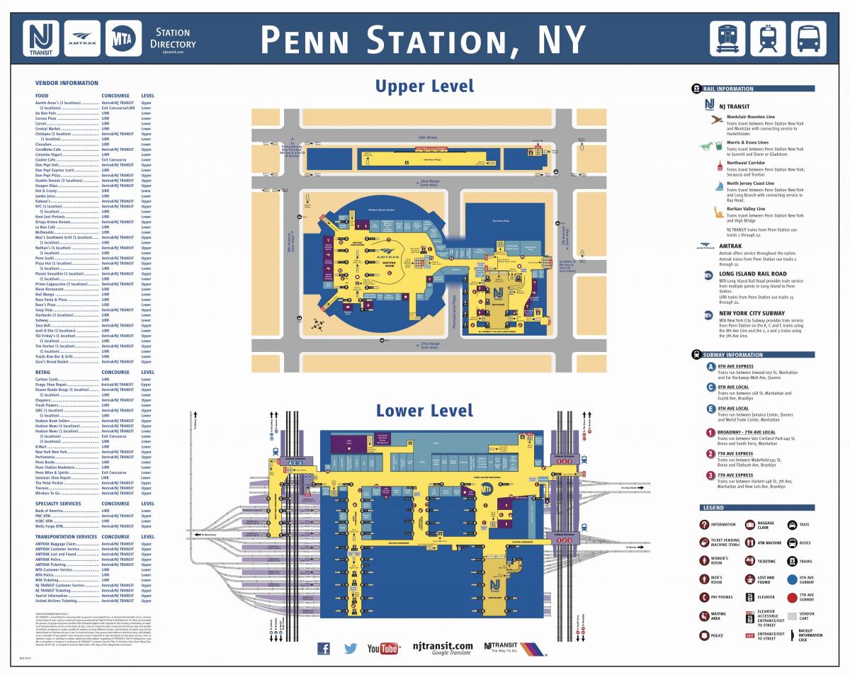 Penn station Manhattanin kartta