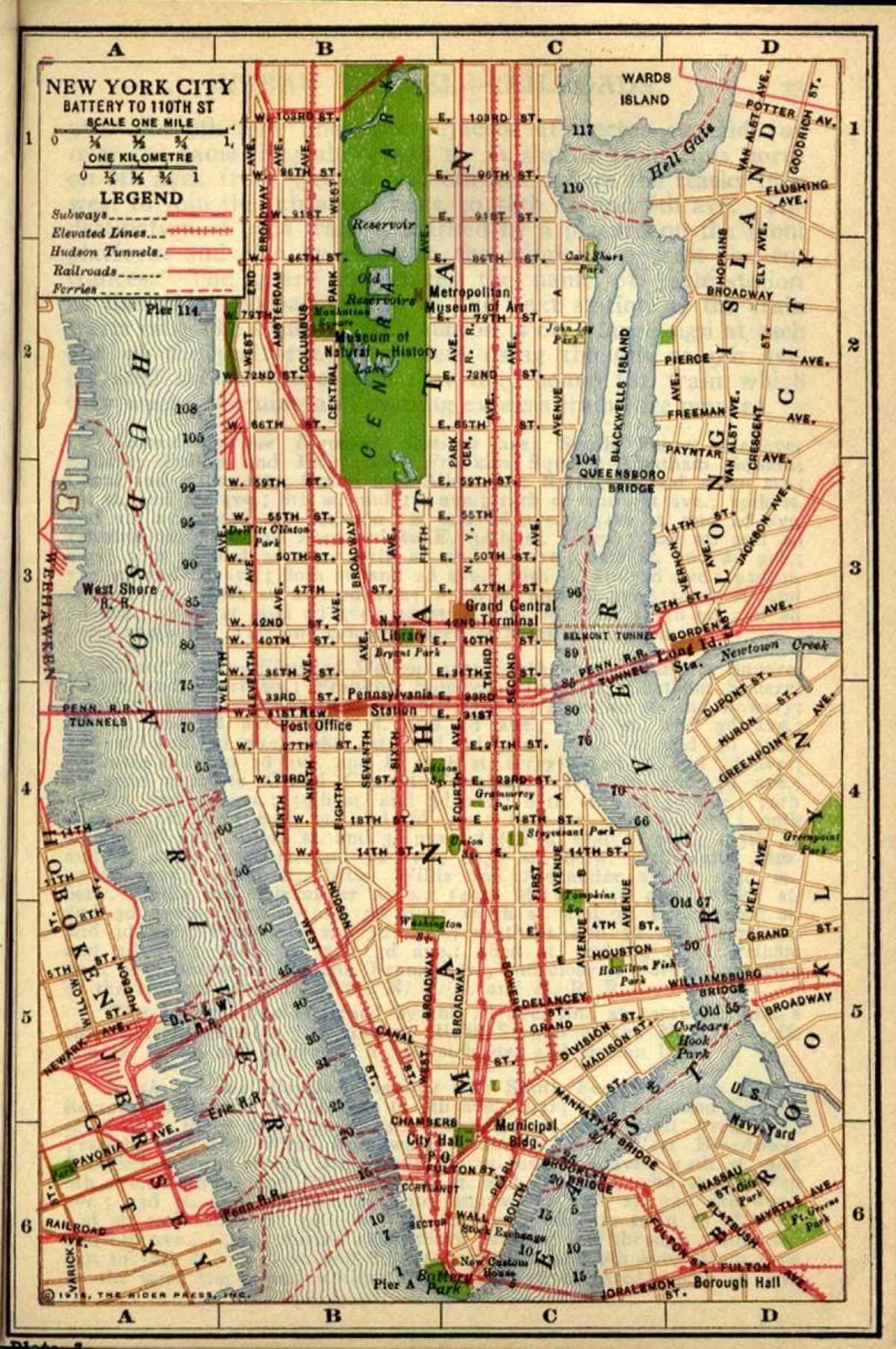 kartta old Manhattan