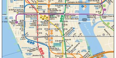 Kartta lower Manhattan metrolla