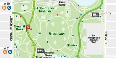 Kartta central park käynnissä