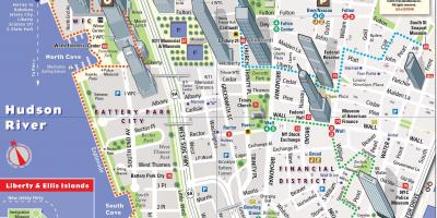 Lower Manhattan turisti kartta