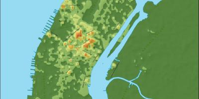 Korkeus kartta Manhattan