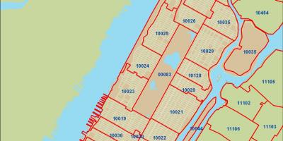 NYC postinumero kartta Manhattan