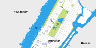 Manhattan kaupunki tulostettava kartta